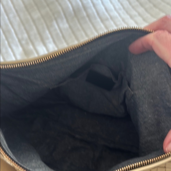 Clare V Moyen Messenger Bag in cream woven checker. - Picture 15 of 16